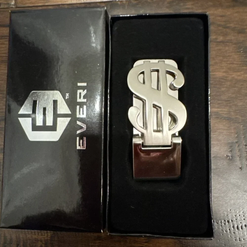 Money Clip Stainless Steel Dollar Sign Wallet Cash Holder - NEW!